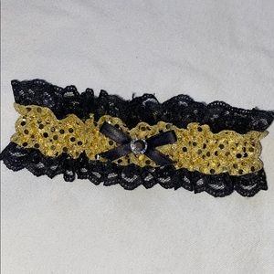 Black and gold shimmery Garter
